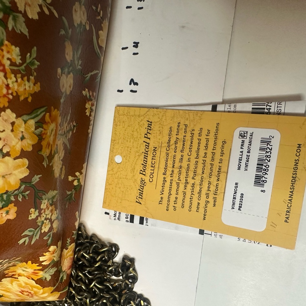 Patricia Nash Yellow and Brown Floral Bag